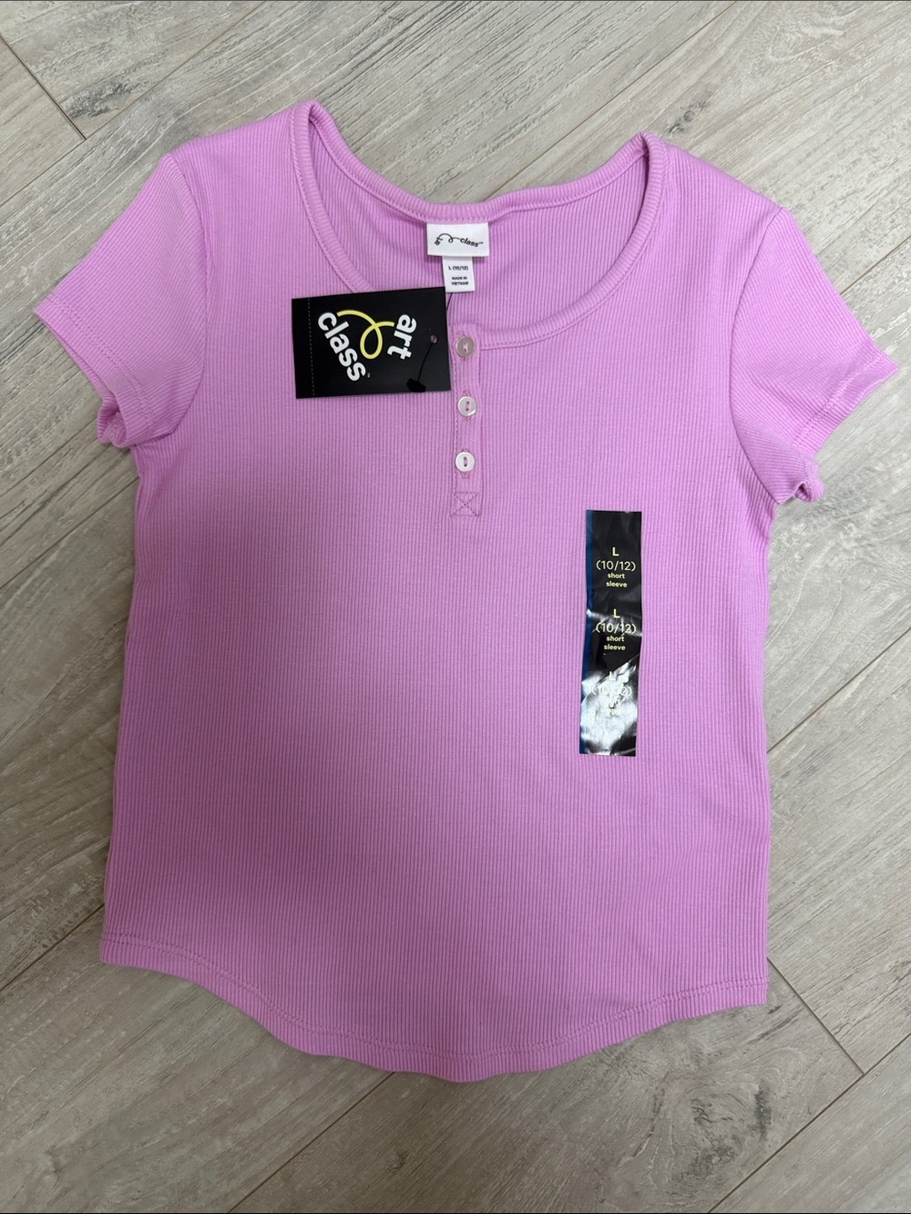 art class Lilac Ribbed Henley Tee - Short Sleeve